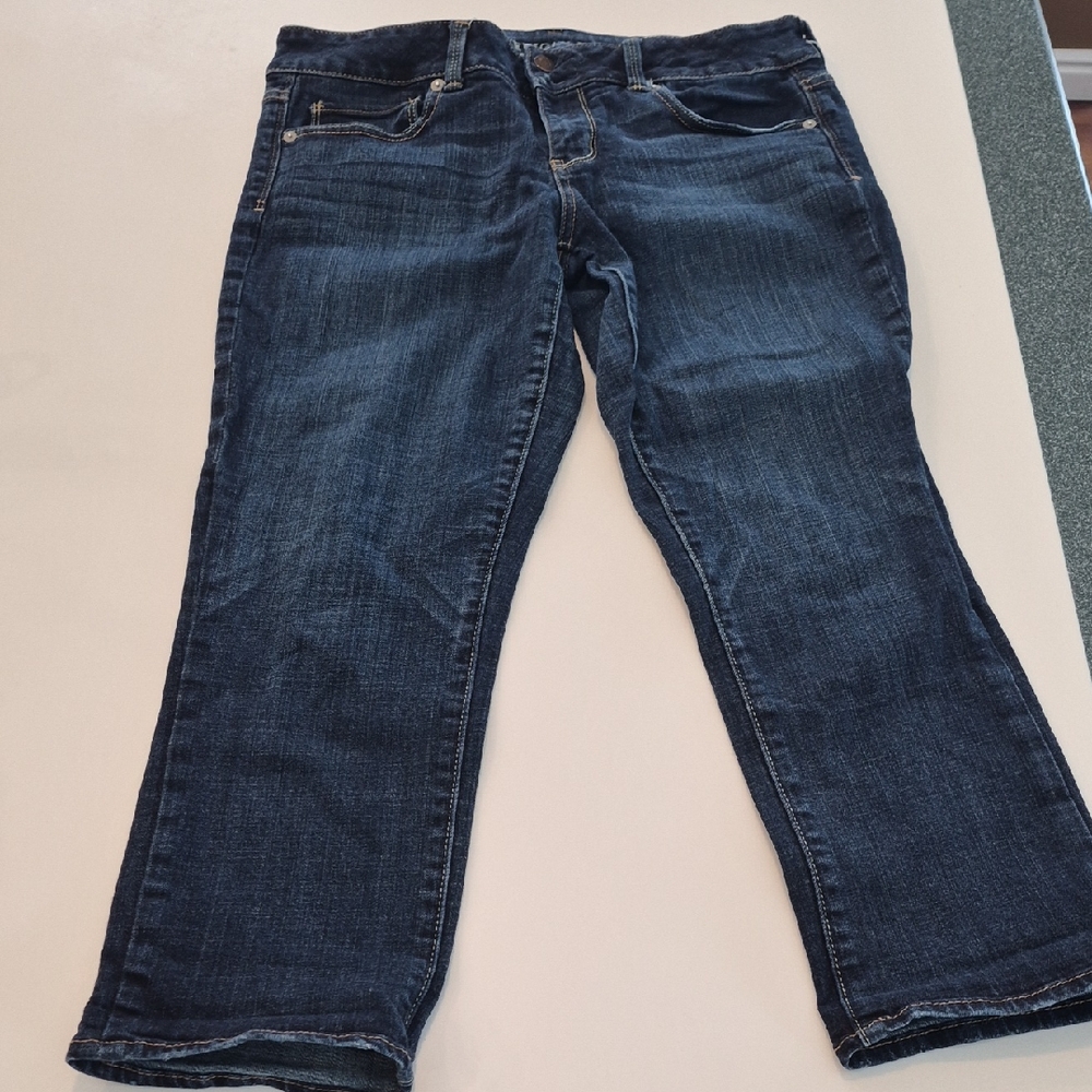 American Eagle Outfitters Dark Blue Straight Leg Jeans